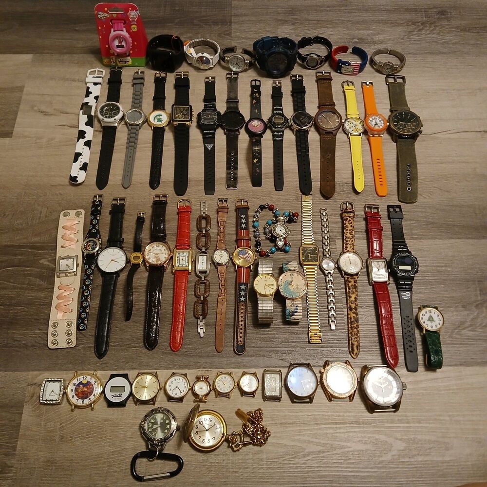 Watch Lot of 50+ Mixed Brands Vintage & Modern Parts/Repair/Craft Untested - K3